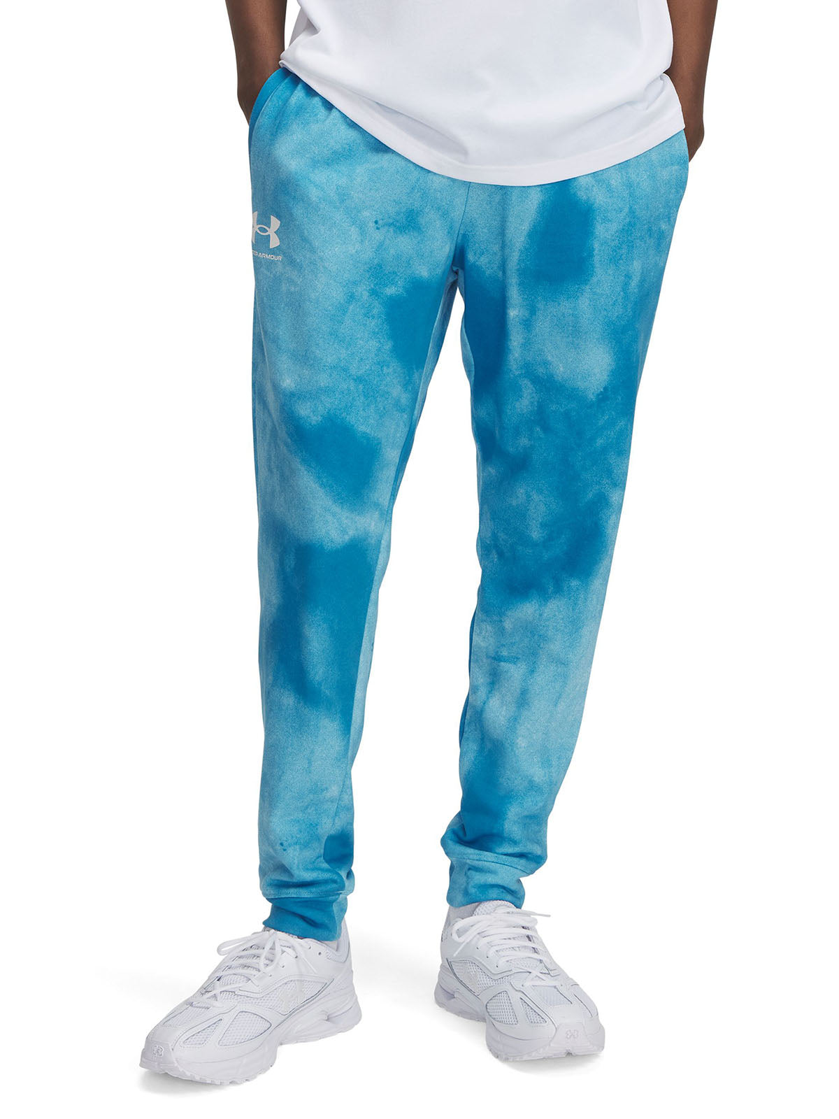 Jogger UA Rival Terry Printed azul para hombre