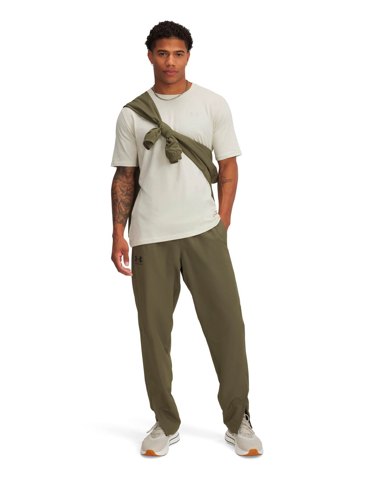 Cortaviento Lifestyle para hombre Rival Woven Verde Under Armour