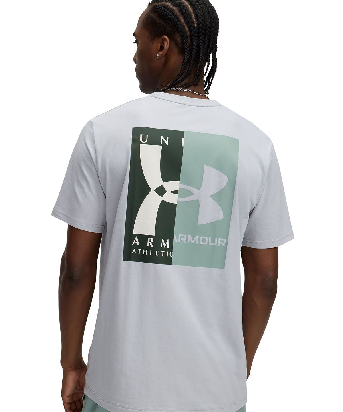 Polera manga corta Under Armour evol logo gris para hombre