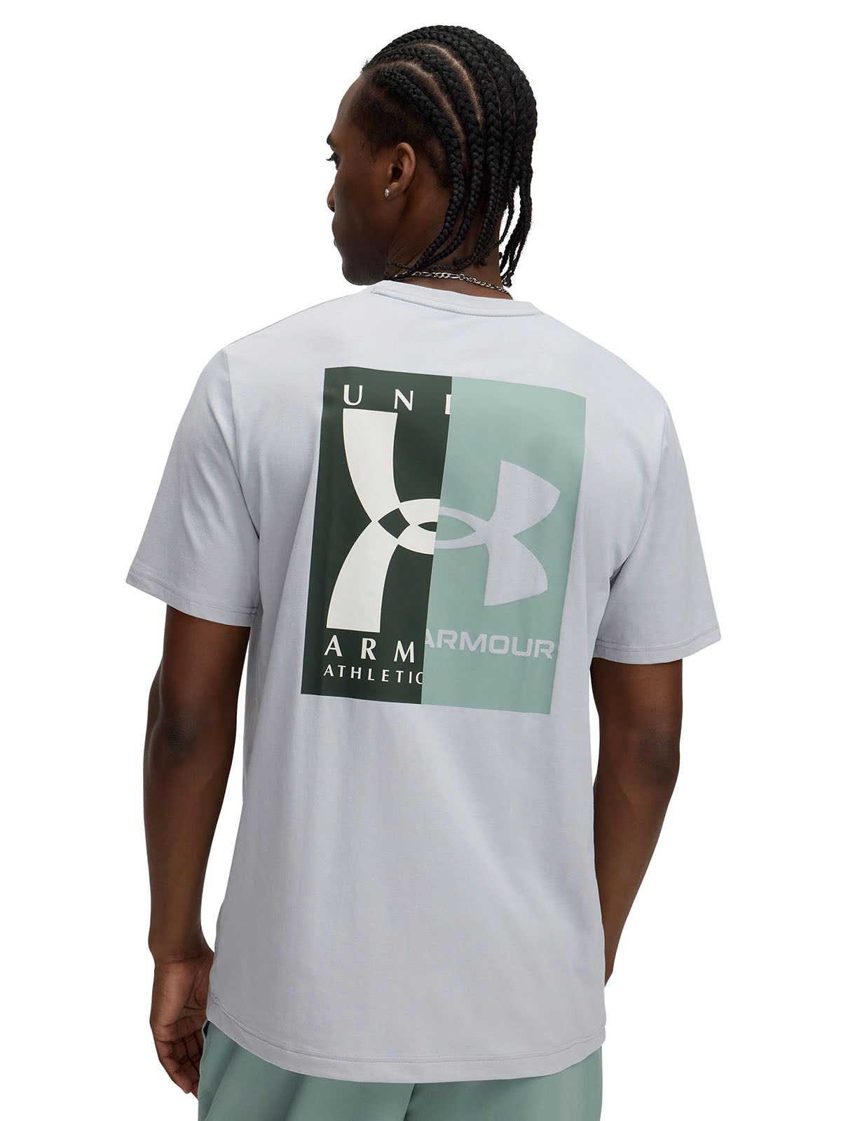 Polera manga corta Under Armour evol logo gris para hombre