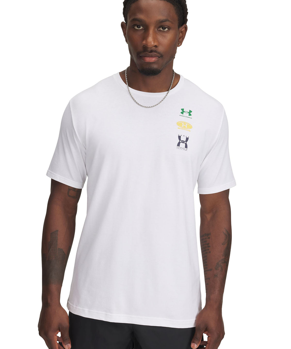 Polera manga corta Under Armour evol logo blanco para hombre