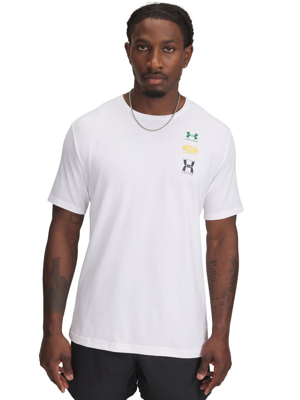 Polera manga corta Under Armour evol logo blanco para hombre