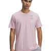 Polera manga corta Under Armour evol logo rosado para hombre