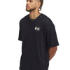 Polera manga corta Under Armour hoops courtside negro para hombre