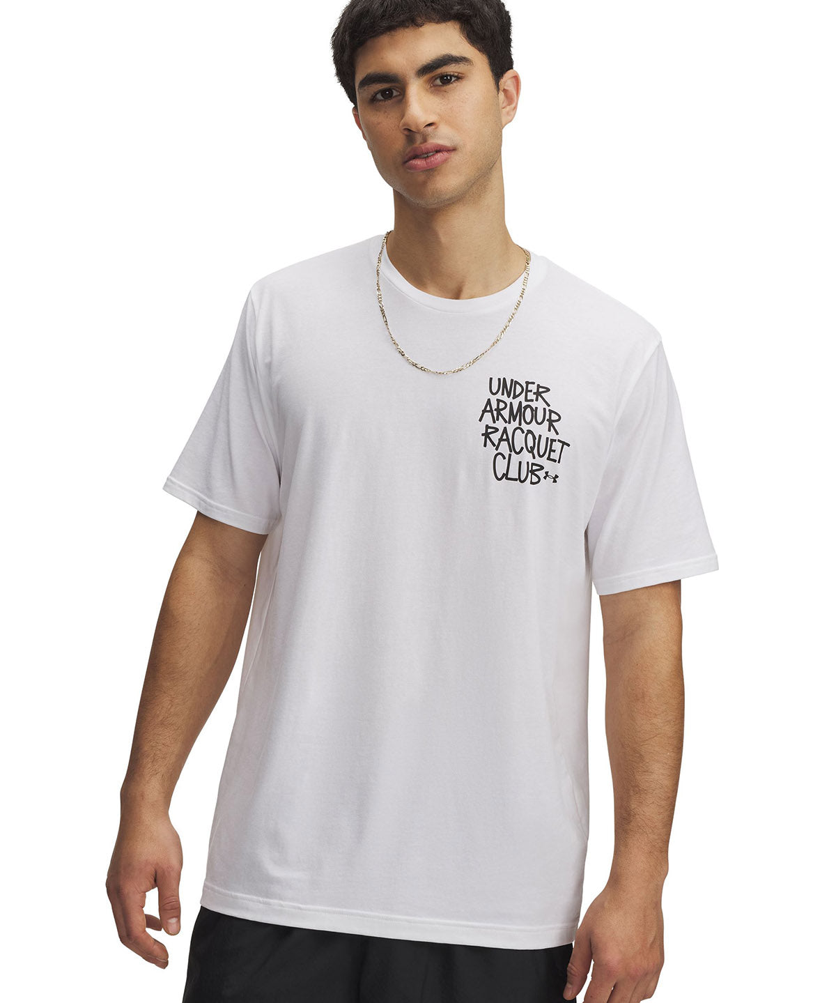 Polera manga corta Under Armour racquet club blanco para hombre