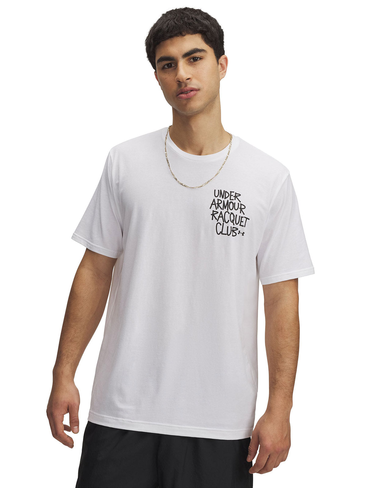 Polera manga corta Under Armour racquet club blanco para hombre