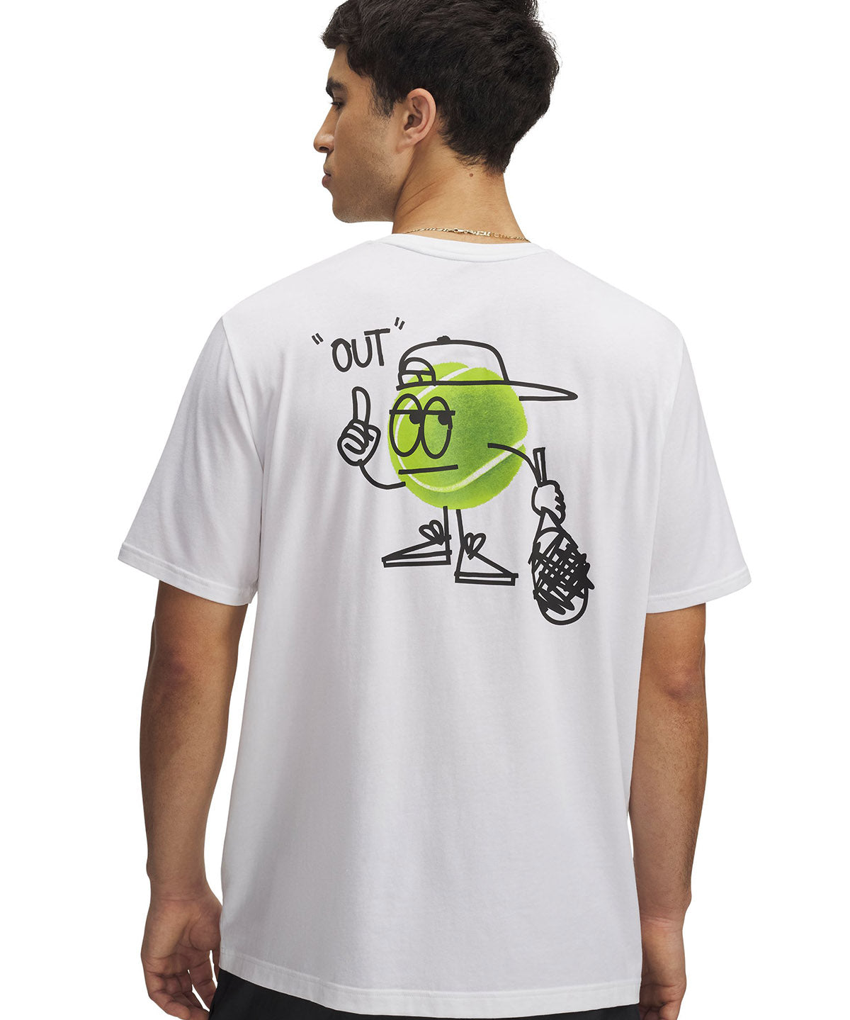 Polera manga corta Under Armour racquet club blanco para hombre