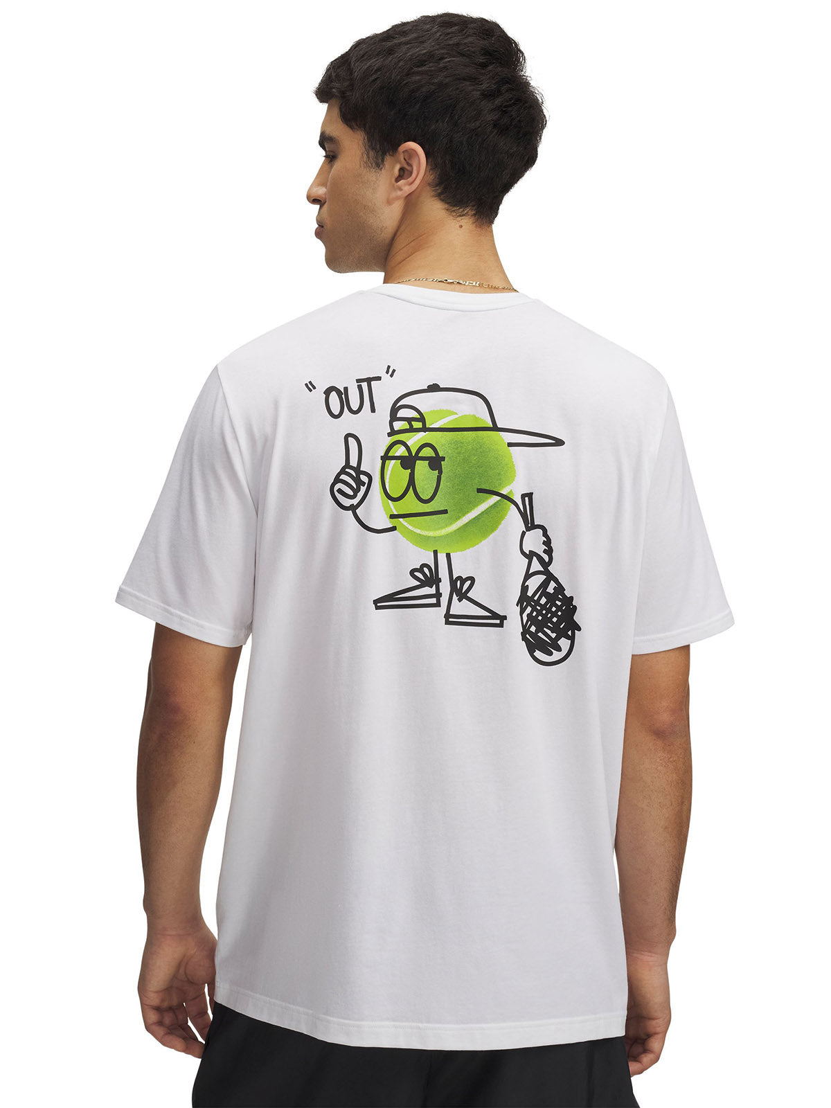 Polera manga corta Under Armour racquet club blanco para hombre