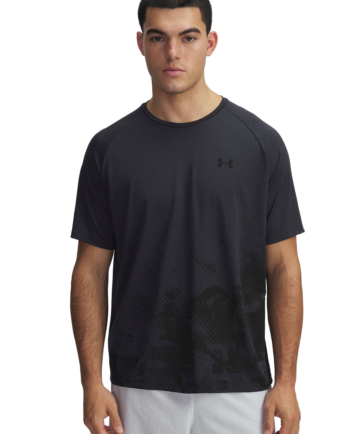 Polera manga corta Under Armour tech fade gris para hombre