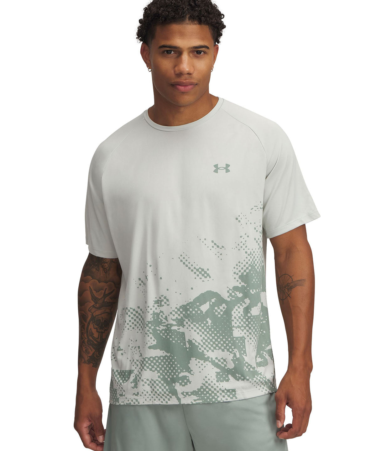 Polera manga corta UA Tech Fade verde para hombre