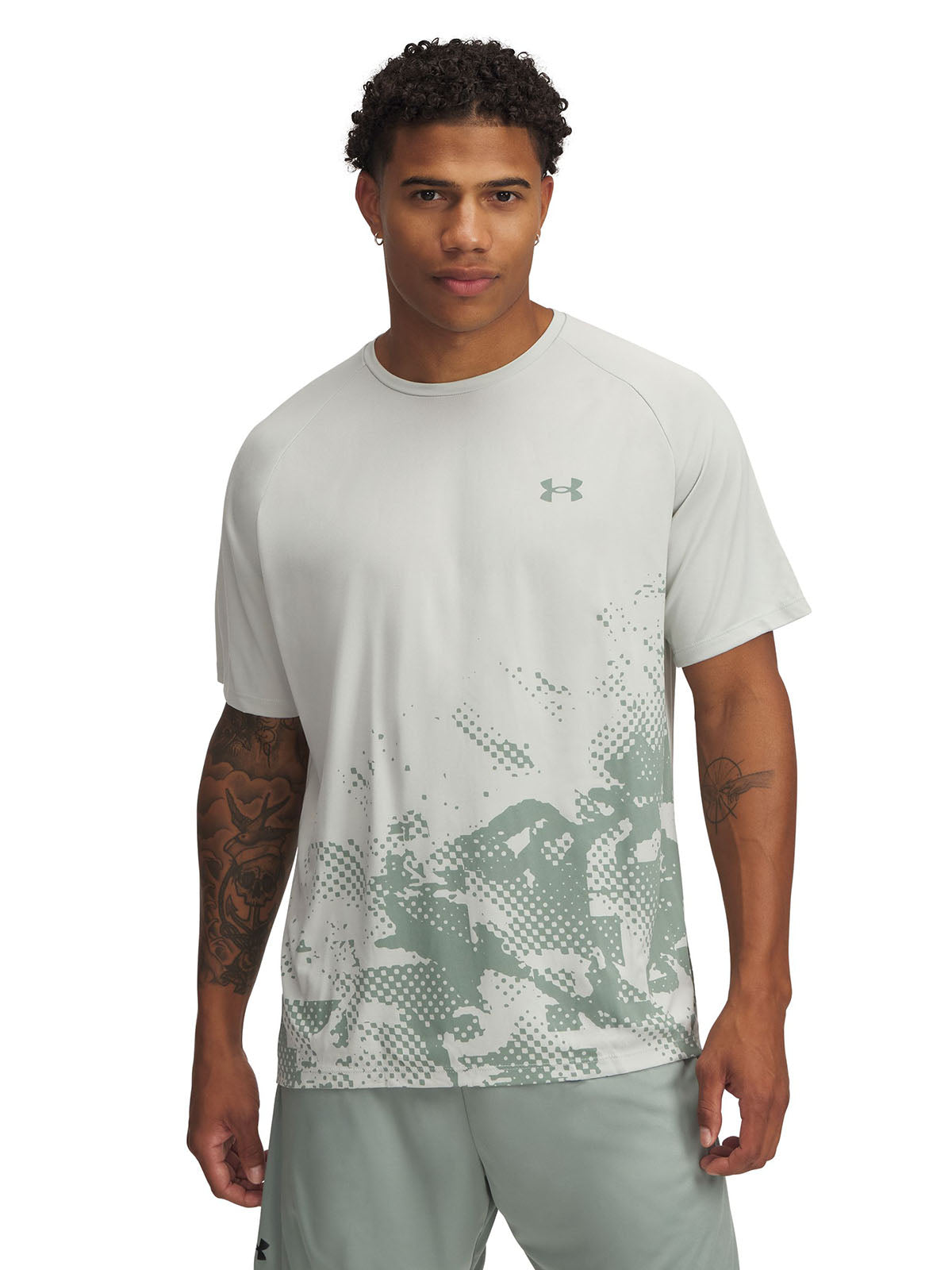 Polera manga corta UA Tech Fade verde para hombre