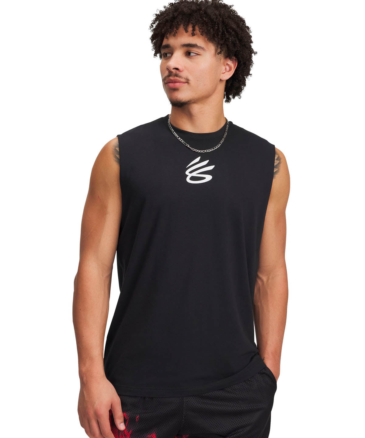 Polera sin mangas Curry negro para hombre Under Armour