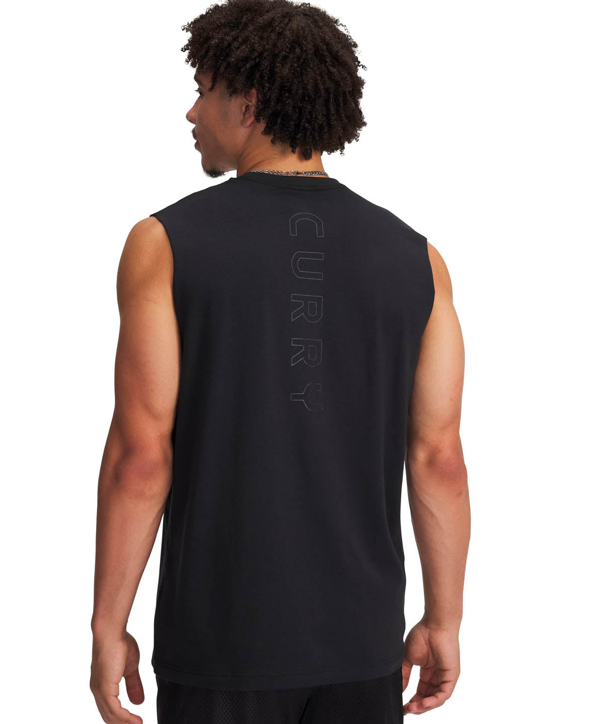Polera sin mangas Curry negro para hombre Under Armour