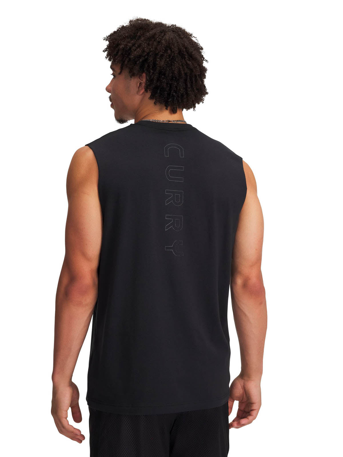 Polera sin mangas Curry negro para hombre Under Armour