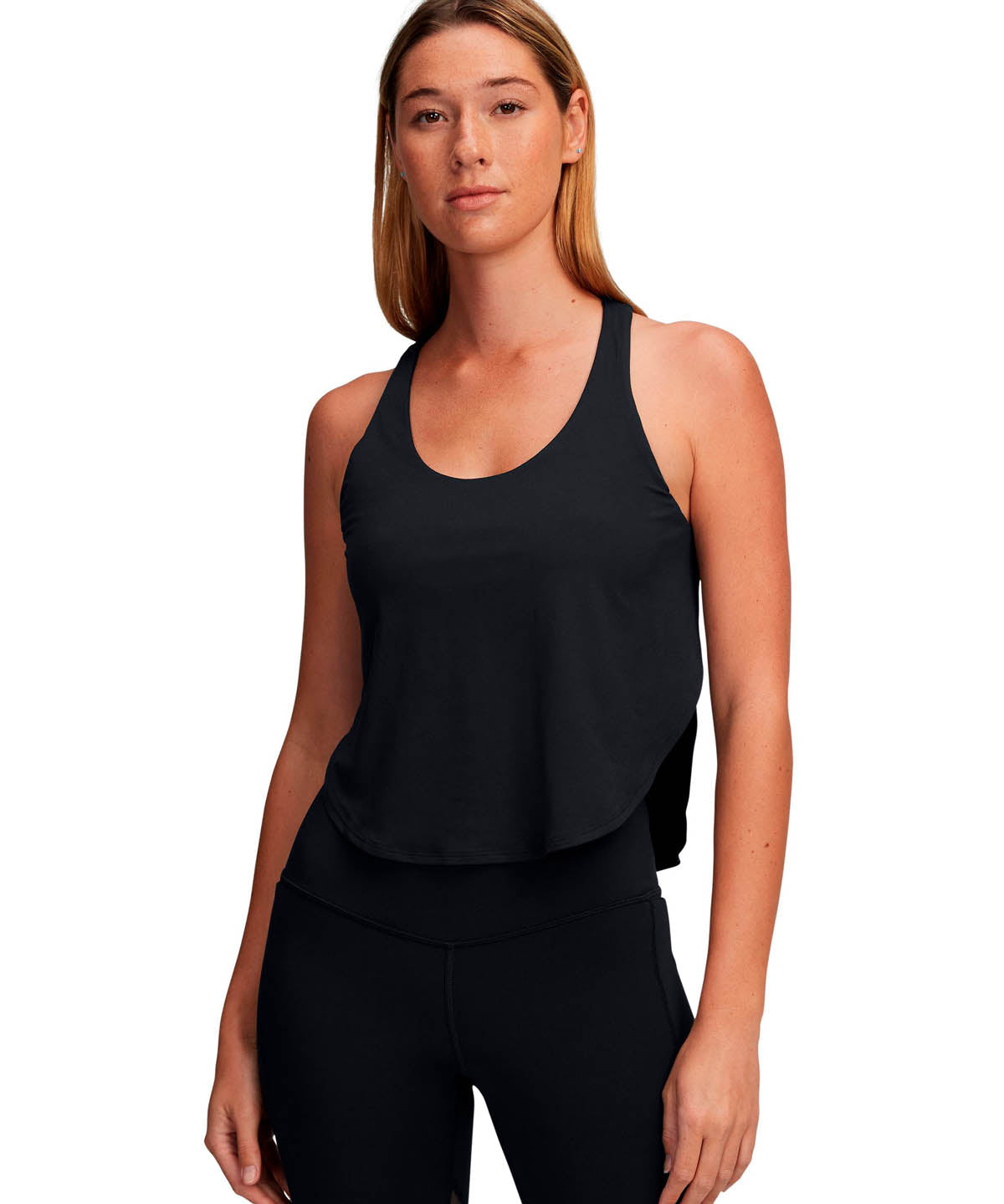 Polera sin manga 2 en 1 de entrenamiento para mujer Motion negro Under Armour