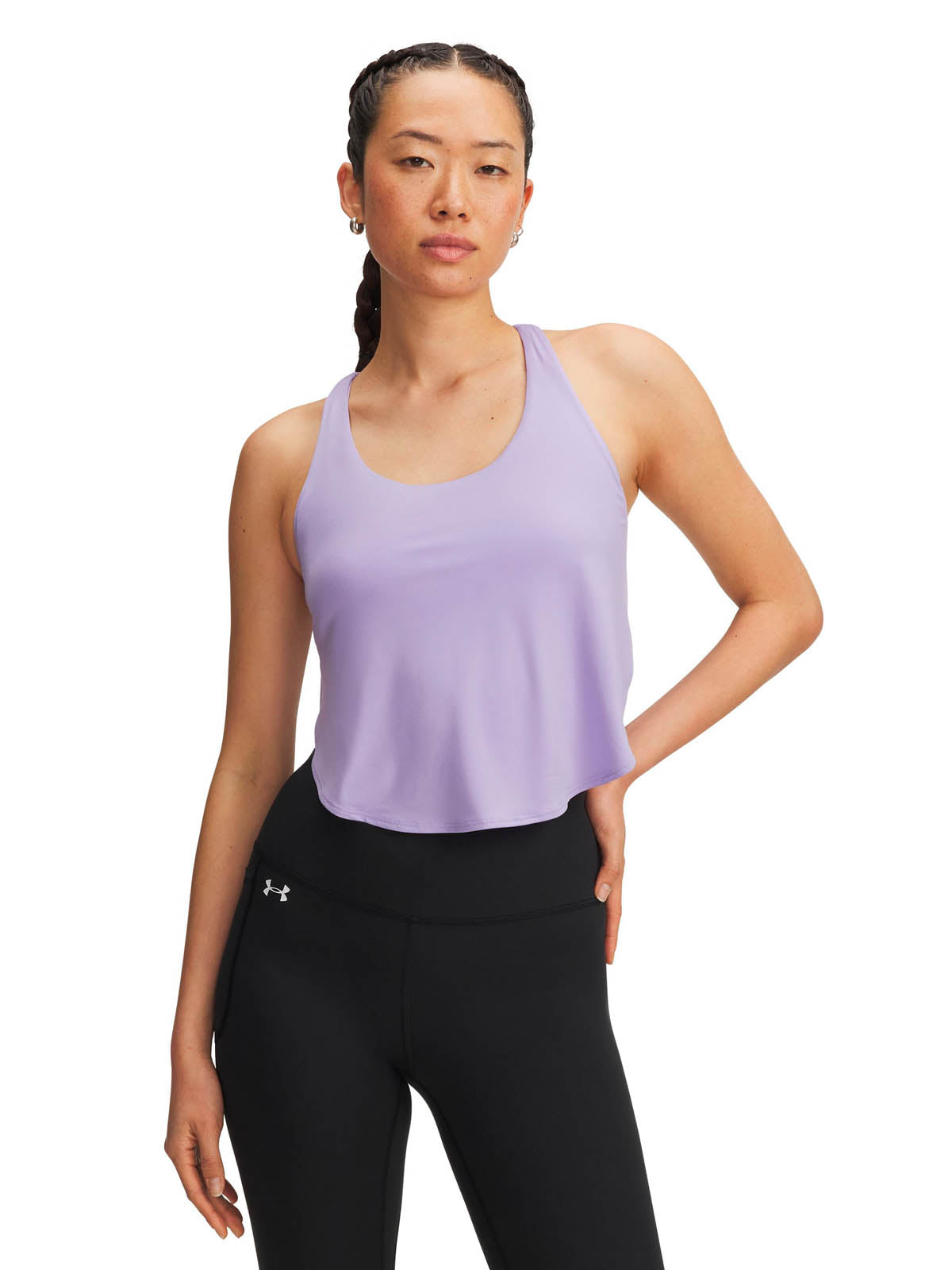 Polera sin manga 2 en 1 de entrenamiento para mujer Motion morado Under Armour