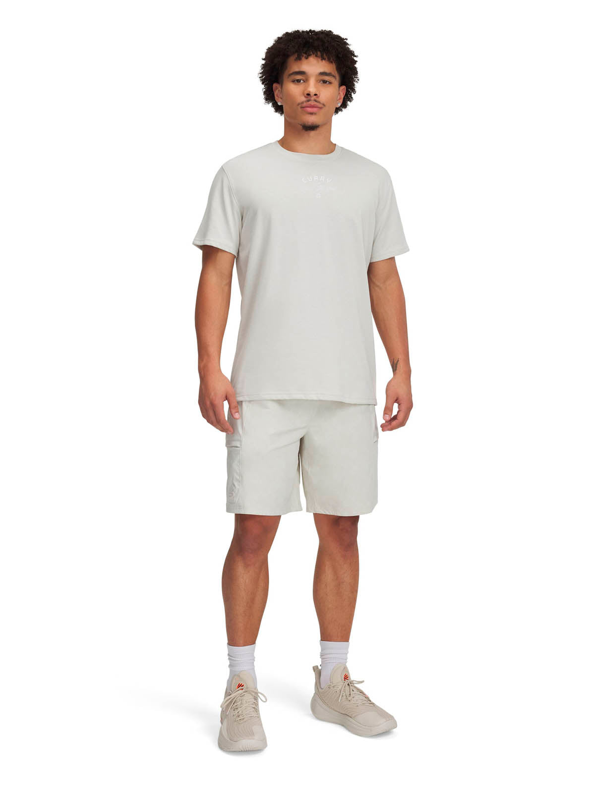 Polera manga corta UA Curry blanco para hombre