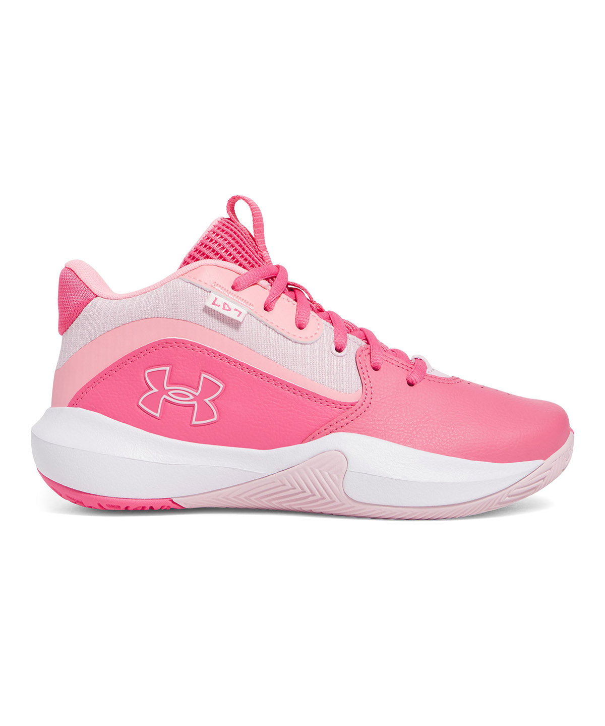 Zapatillas Under Armour Lockdown 7 basketball rosado para niños