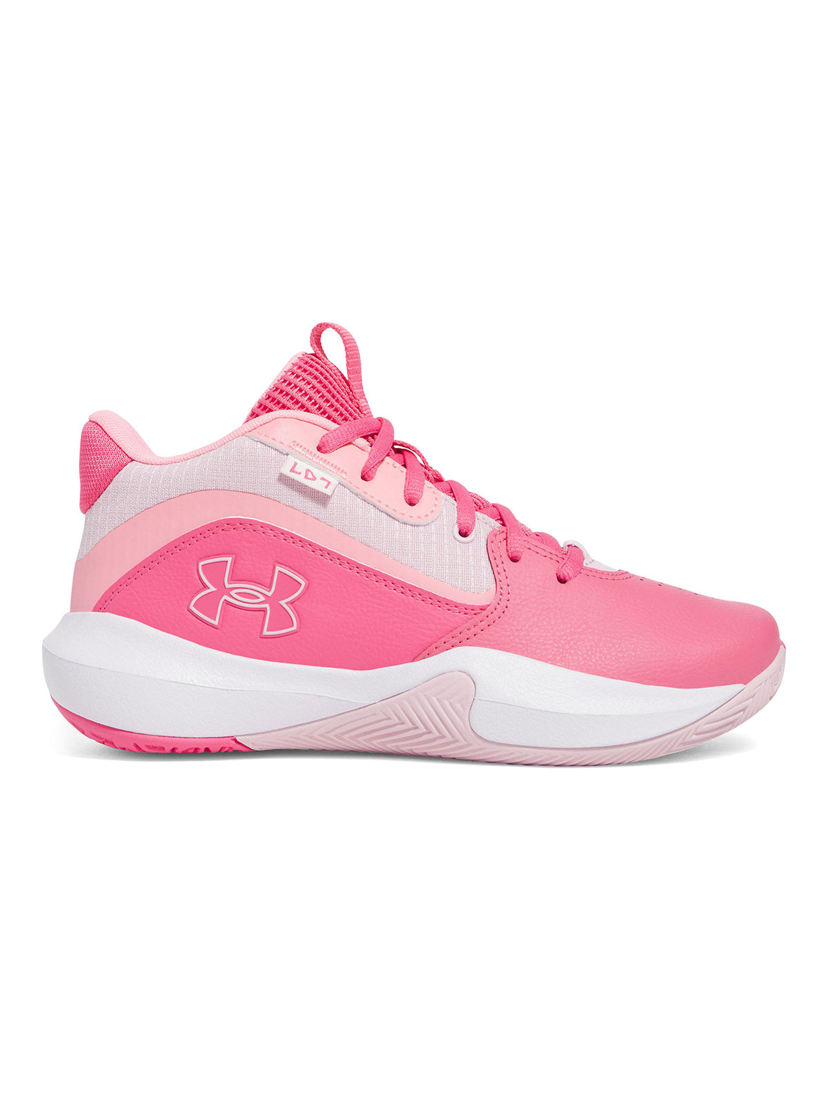 Zapatillas Under Armour Lockdown 7 basketball rosado para niños