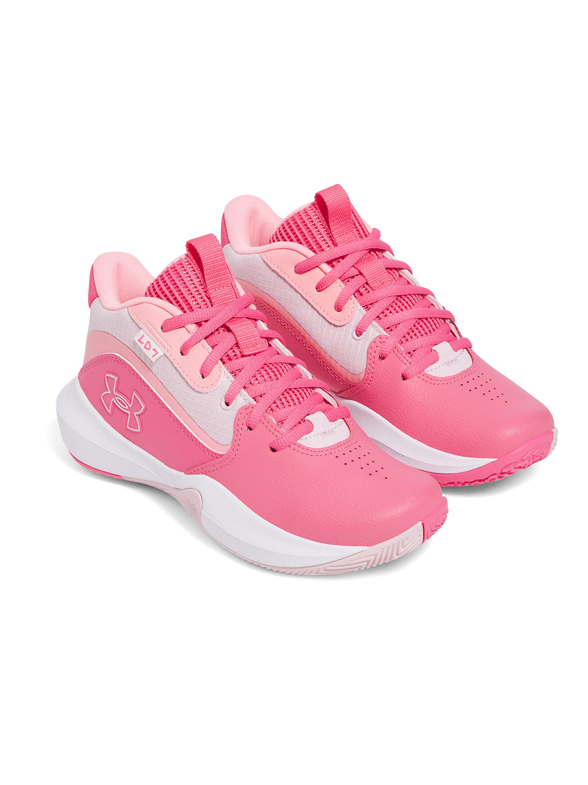 Zapatillas Under Armour Lockdown 7 basketball rosado para niños