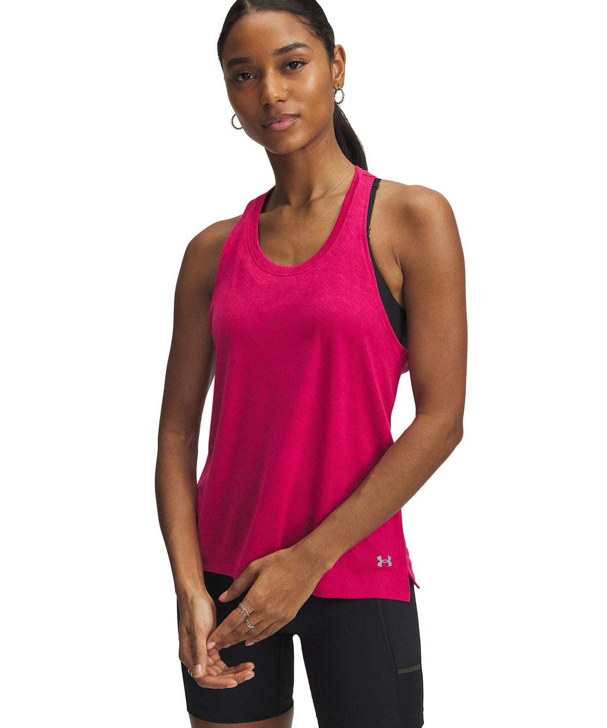 Polera sin mangas UA Launch morado para mujer