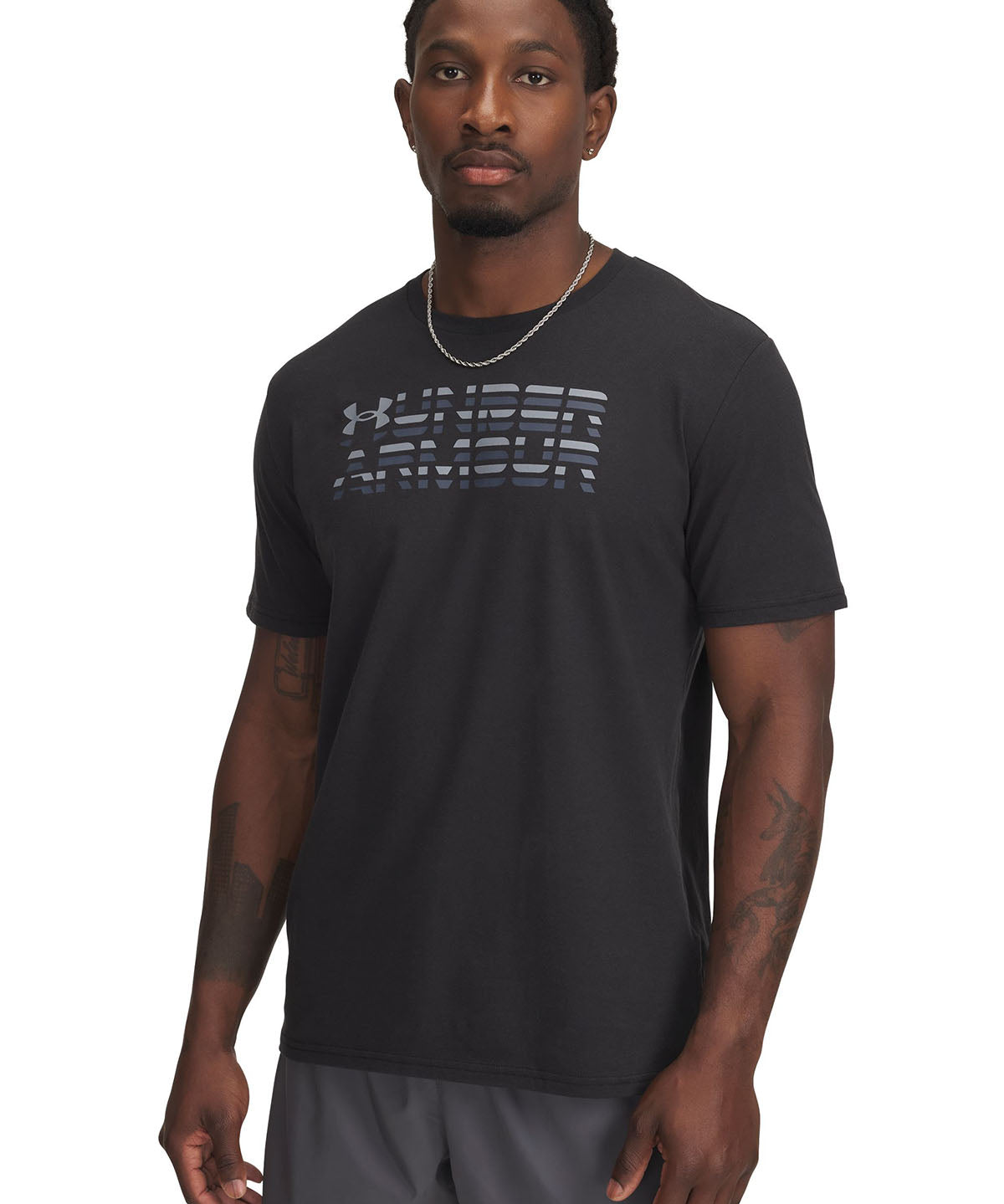 Polera manga corta Under Armour shaded logo negro para hombre