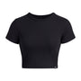 Polera manga corta Under Armour Rival baby rib negro para mujer