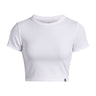 Polera manga corta Under Armour Rival baby rib blanco para mujer