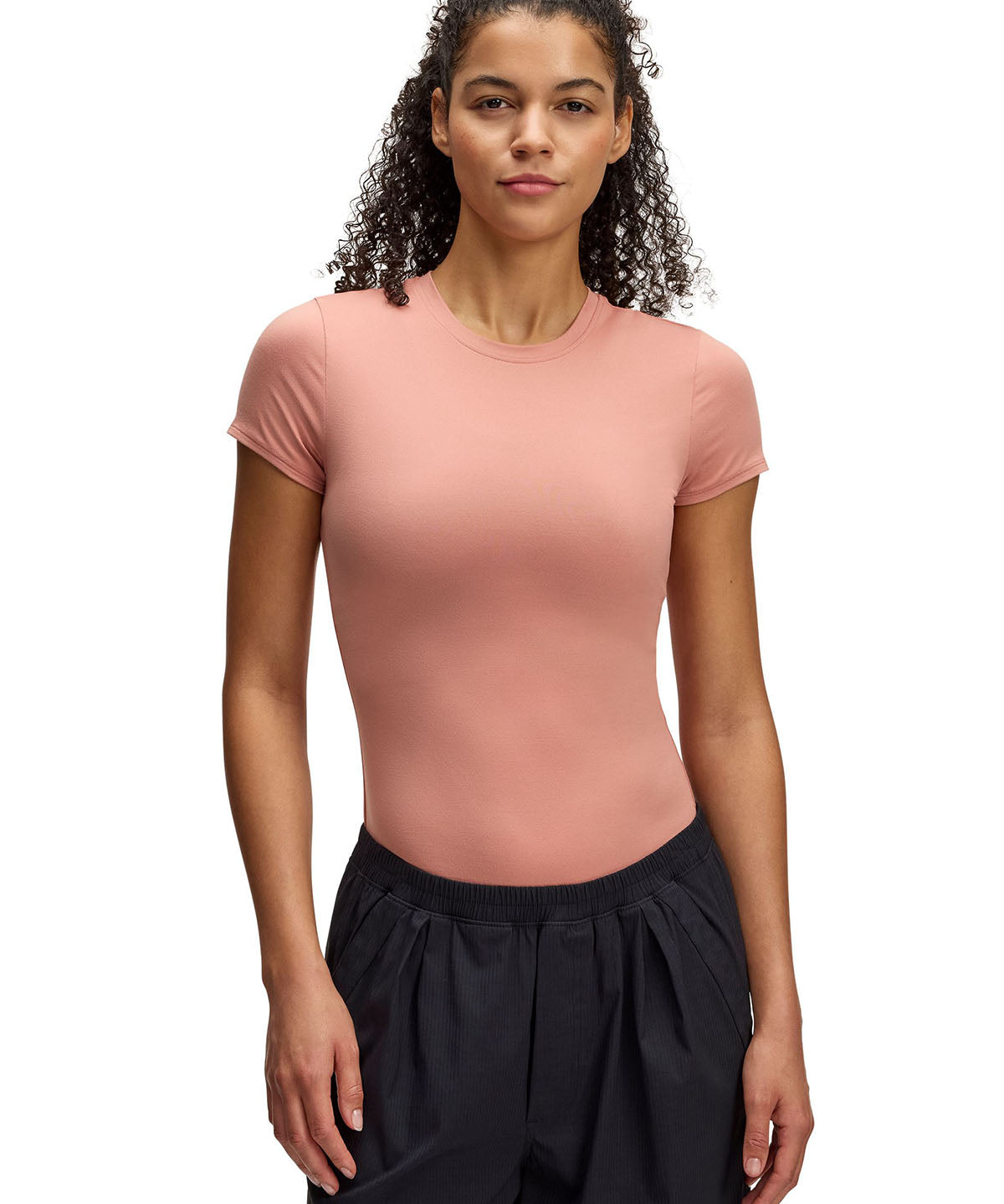 Polera manga corta UA Meridian rosado para mujer