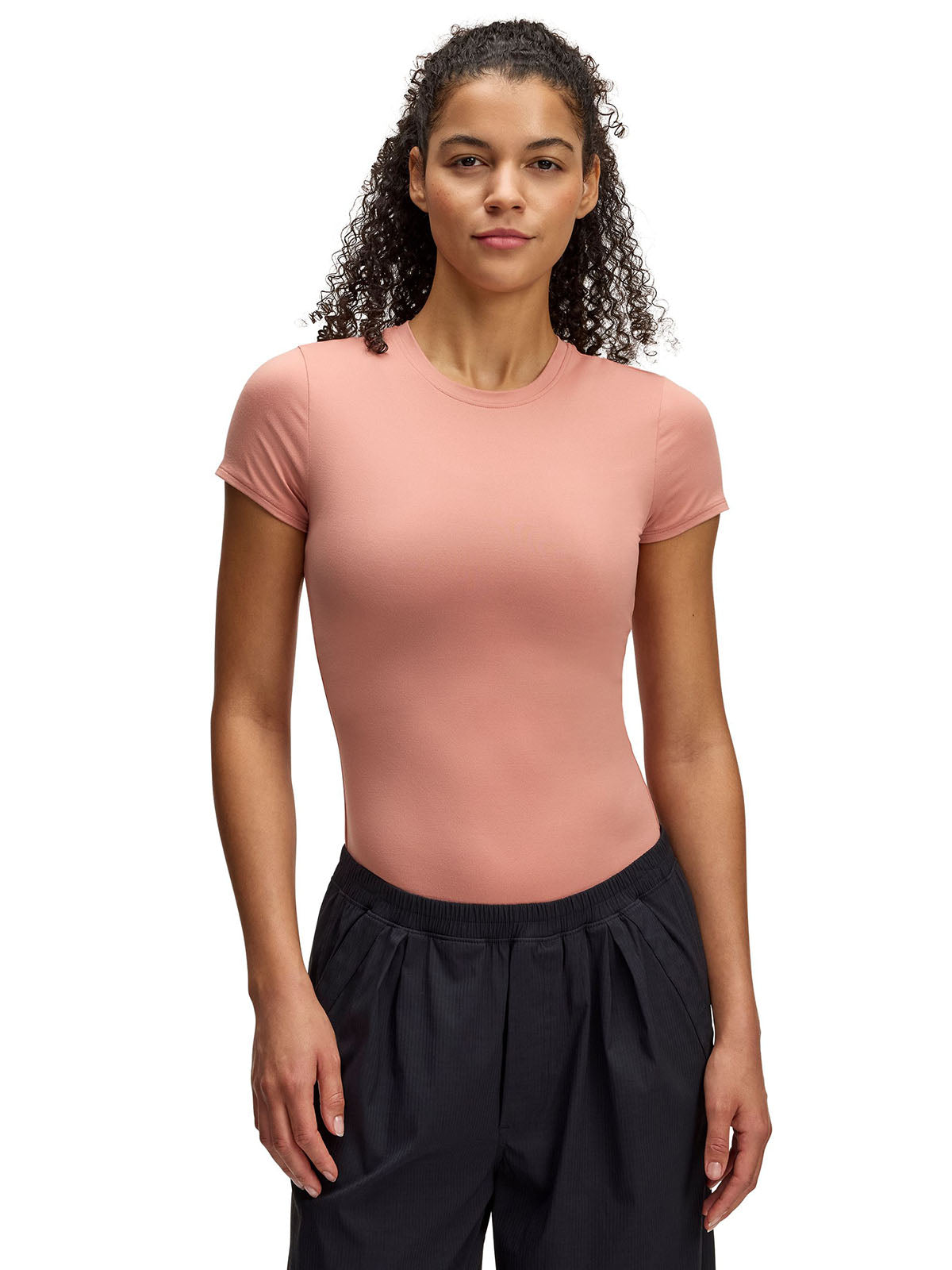 Polera manga corta UA Meridian rosado para mujer