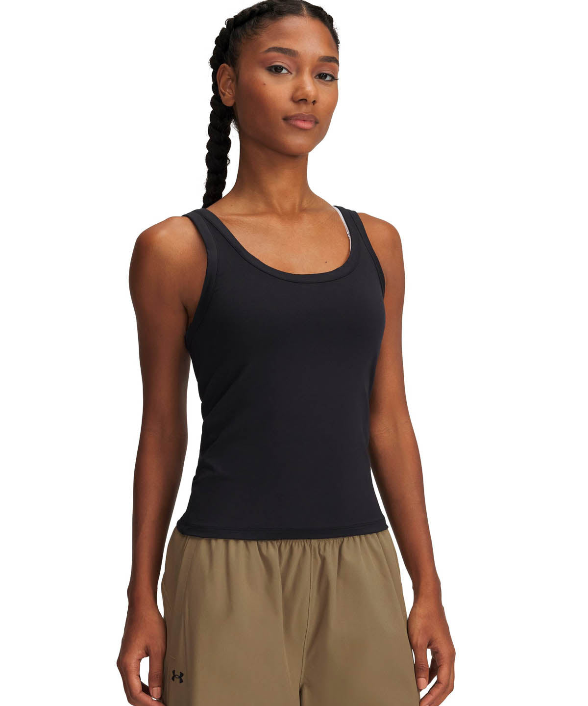 Polera sin mangas UA Meridian Core negro para mujer