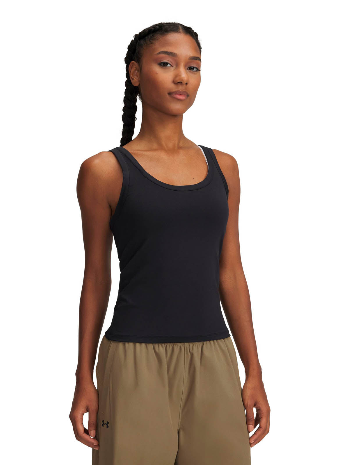 Polera sin mangas UA Meridian Core negro para mujer