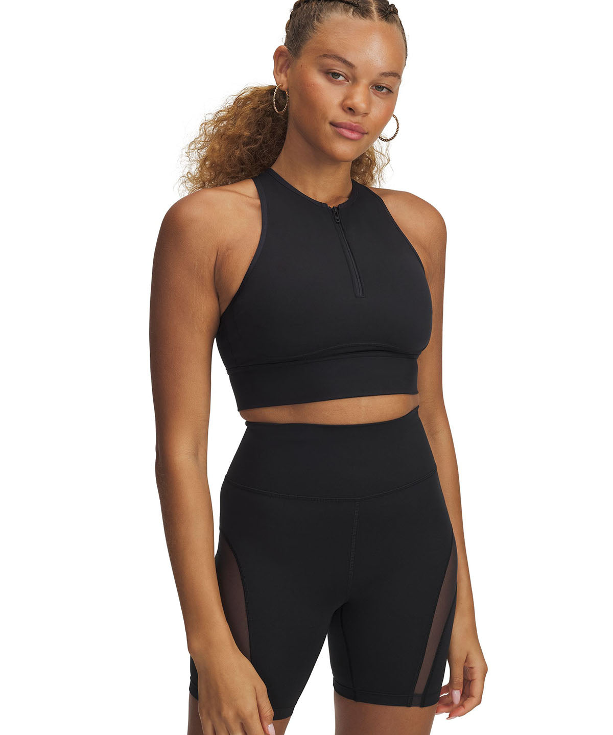 Polera sin mangas UA Meridian negro para mujer