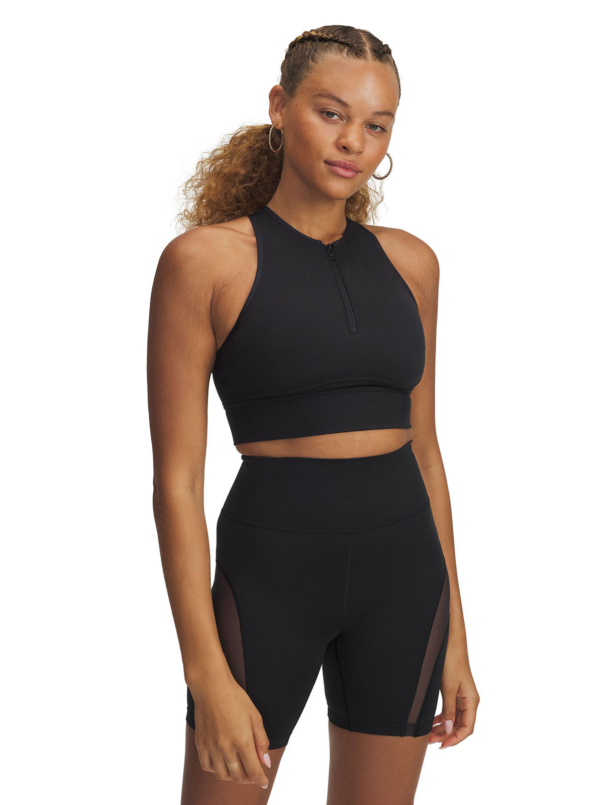 Polera sin mangas UA Meridian negro para mujer