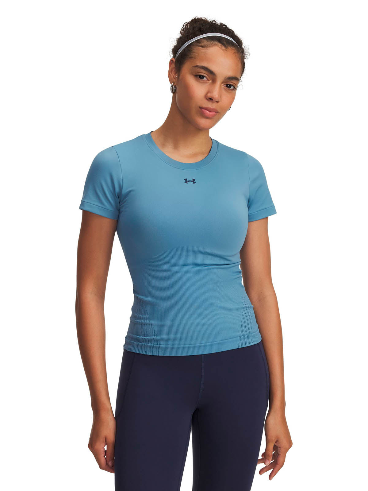 Polera manga corta de entrenamiento para mujer Vanish Seamless azul Under Armour