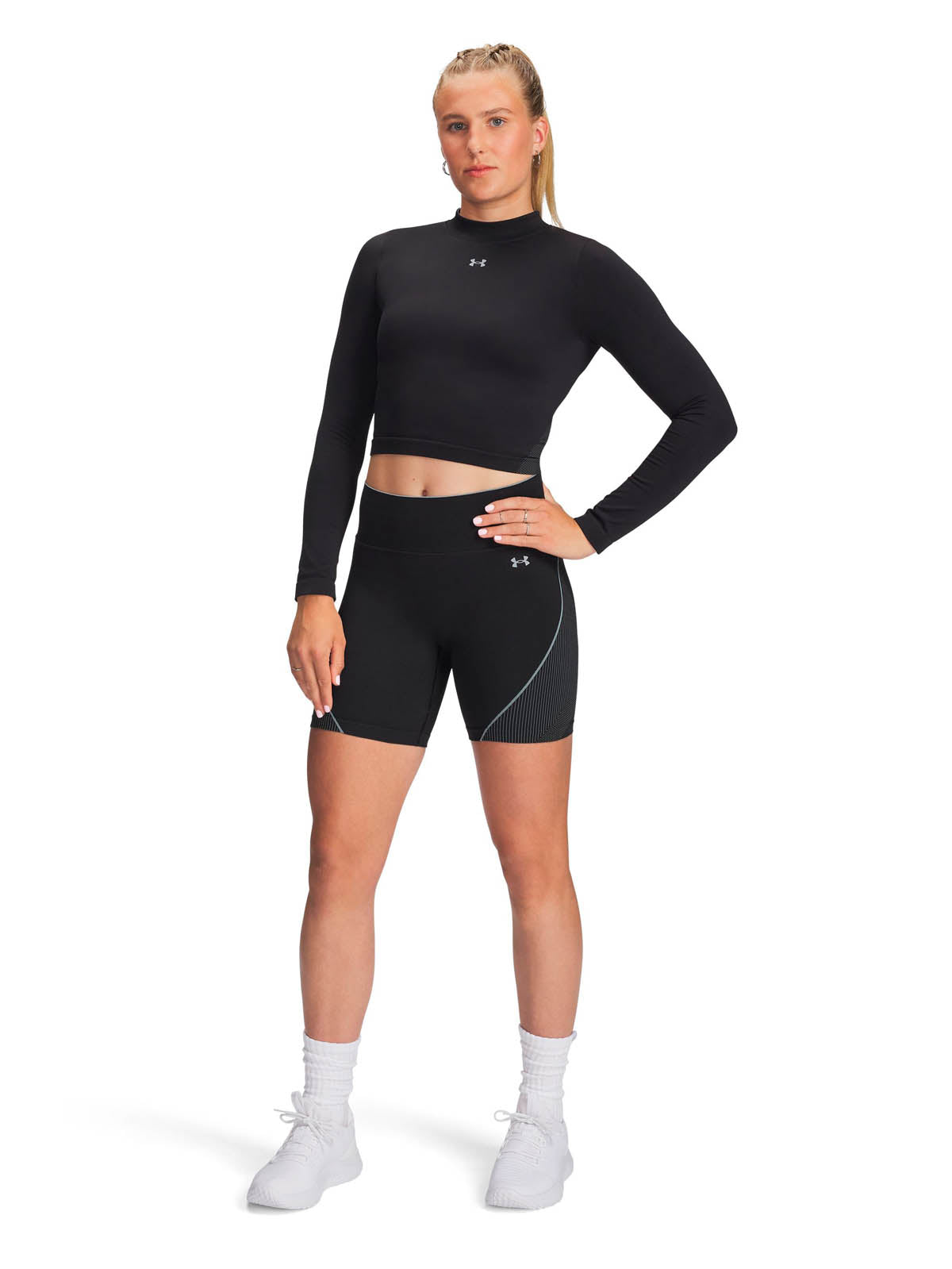 Polera manga larga de entrenamiento para mujer Vanish Seamless negro Under Armour