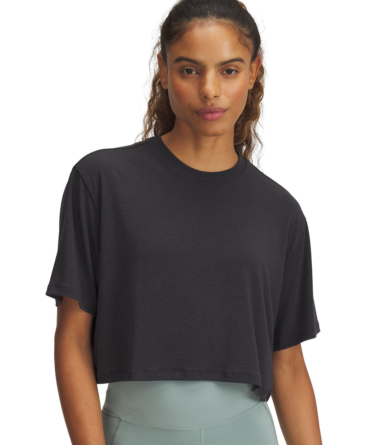 Polera manga corta UA Meridian negro para mujer