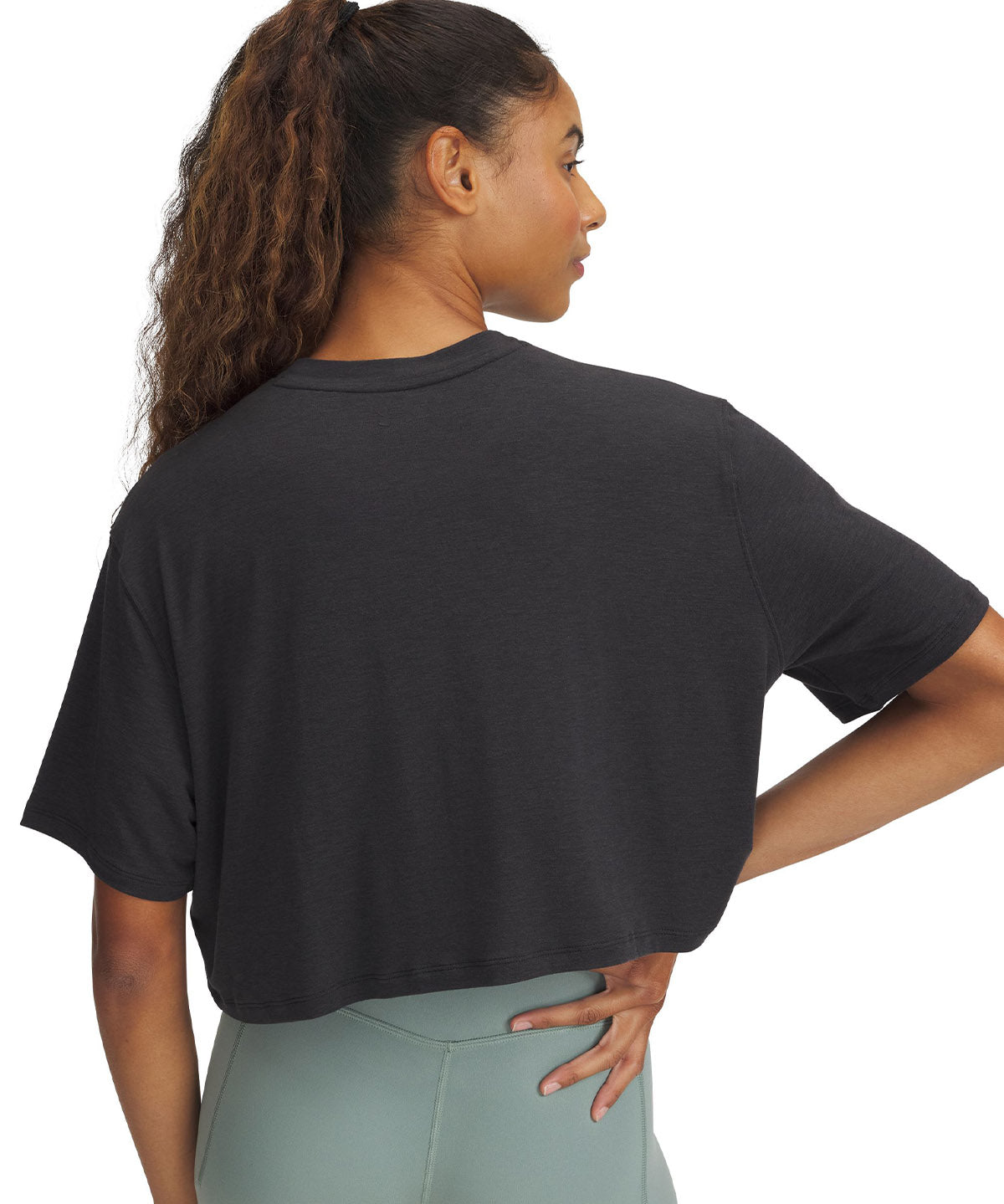 Polera manga corta UA Meridian negro para mujer