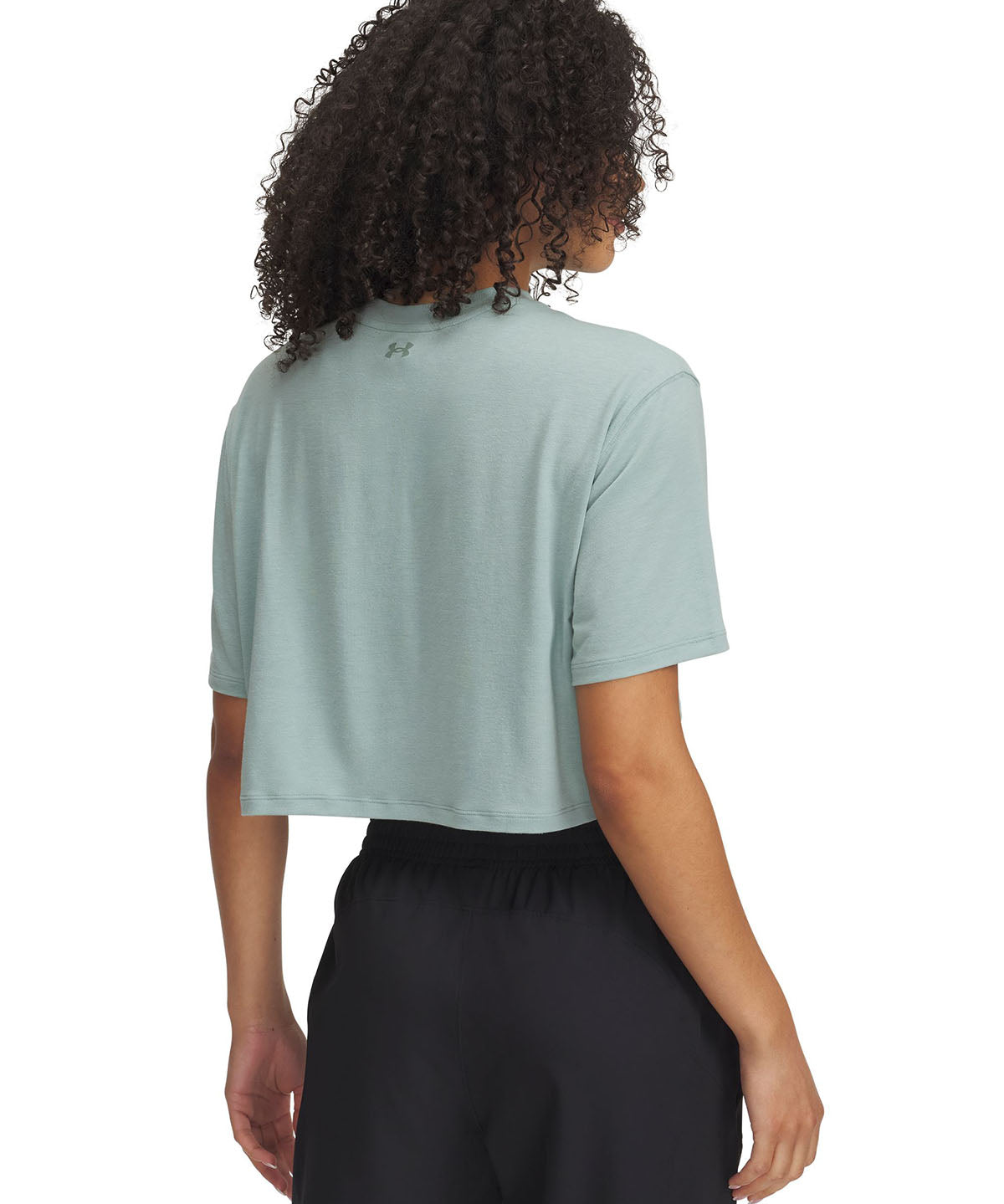 Polera manga corta UA Meridian Boxy verde para mujer