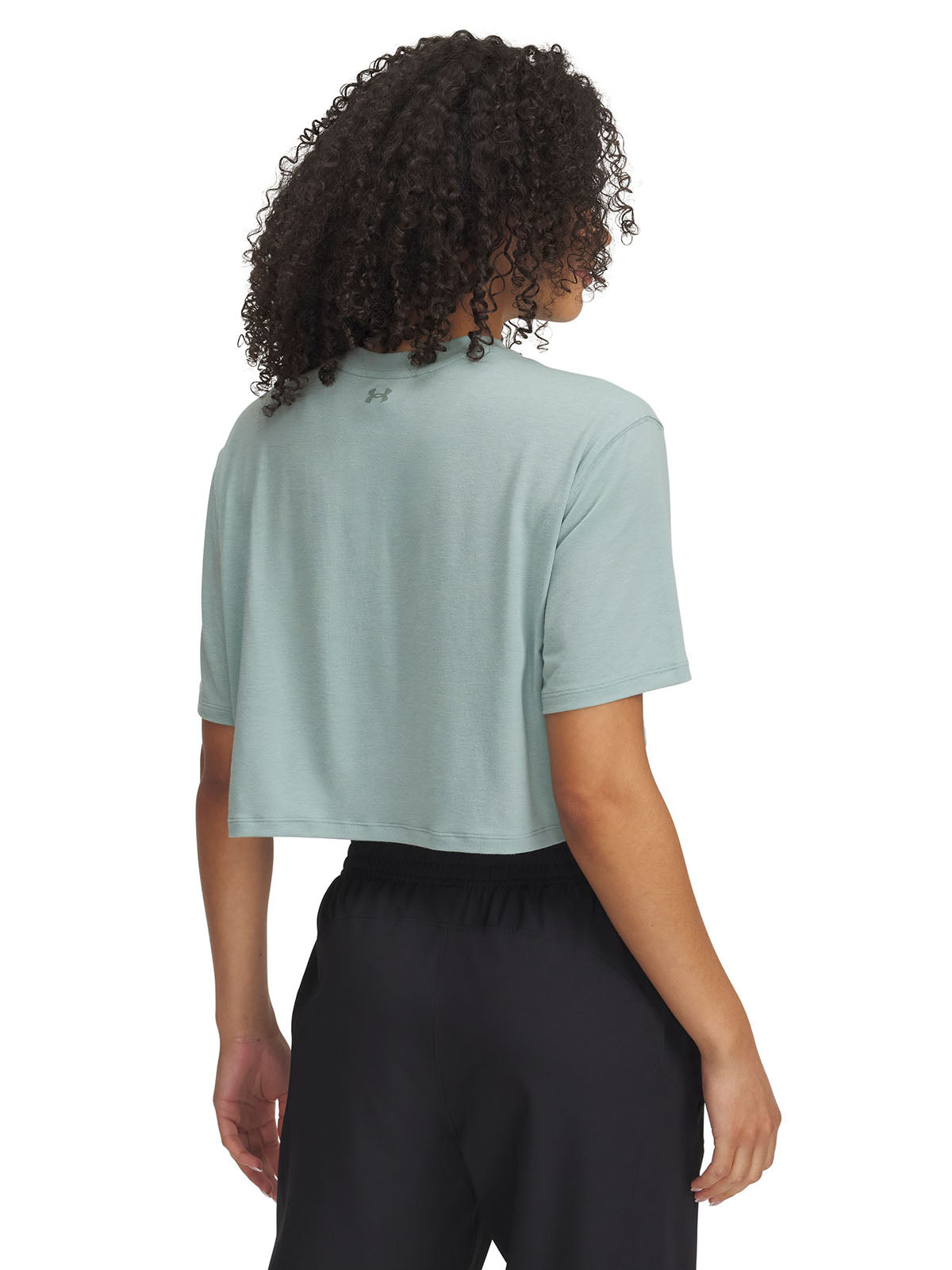 Polera manga corta UA Meridian Boxy verde para mujer