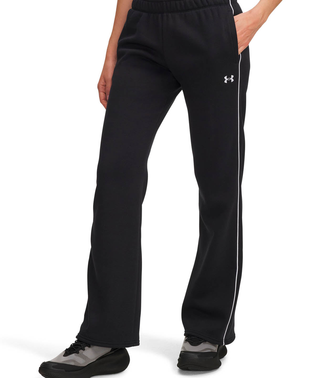 Pantalón Lifestyle para mujer Rival Fleece Piped negro Under Armour