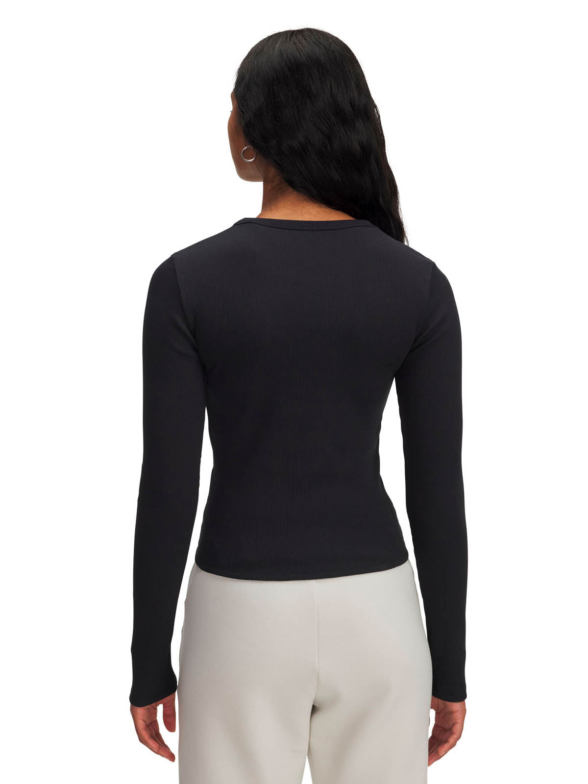 Polera manga larga Lifestyle para mujer Rival Rib negro Under Armour