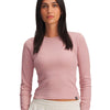 Polera manga larga Lifestyle para mujer Rival Rib rosado Under Armour