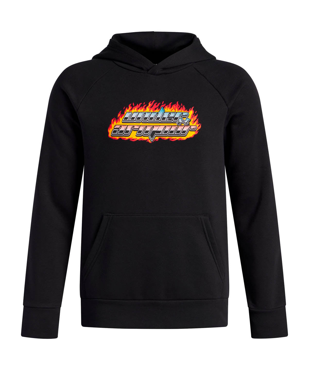 Polerón Lifestyle para niño Rival Fleece Flamin Wordmark Negro Under Armour
