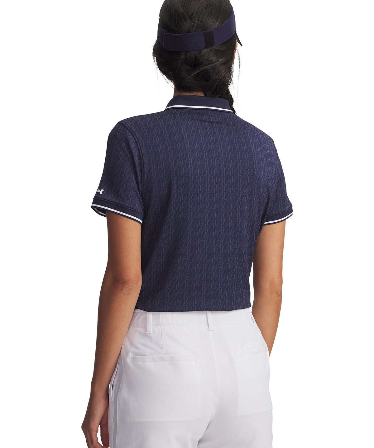 Polera manga corta Golf para mujer Drive Jacquard azul Under Armour