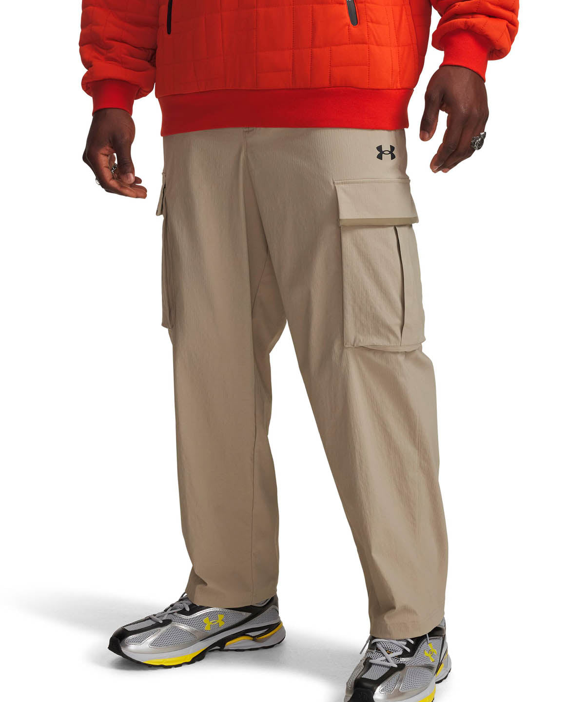 Pantalón Lifestyle para hombre Unstoppable Textured Woven café Under Armour