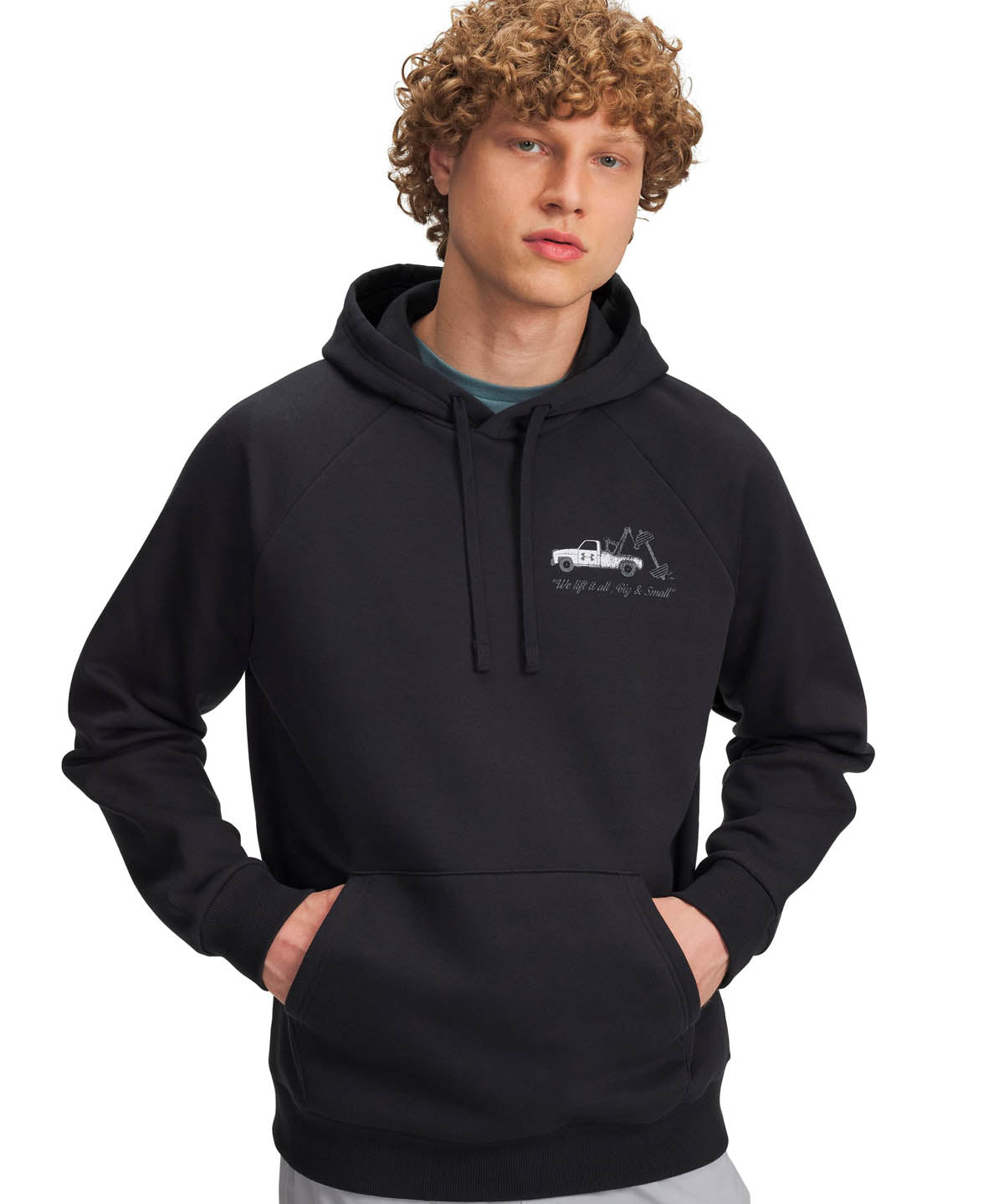 Polerón Lifestyle para hombre Rival Fleece HBR Logo negro Under Armour
