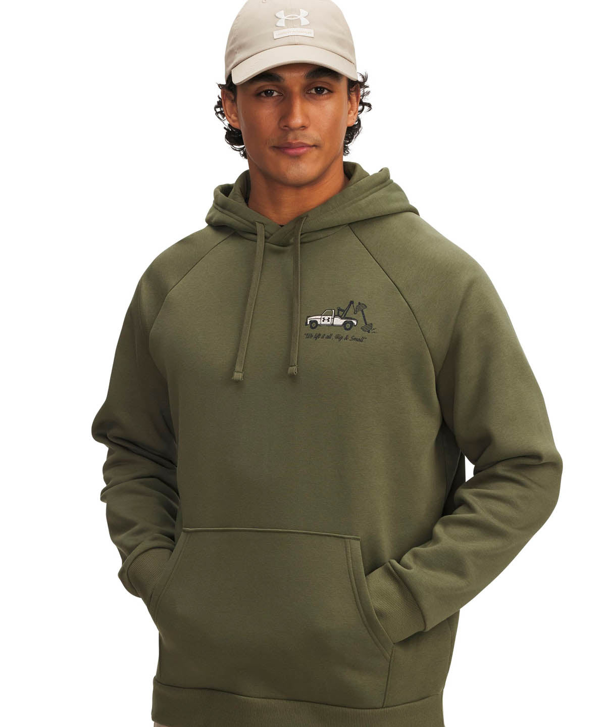 Polerón Lifestyle para hombre Rival Fleece HBR Logo verde Under Armour