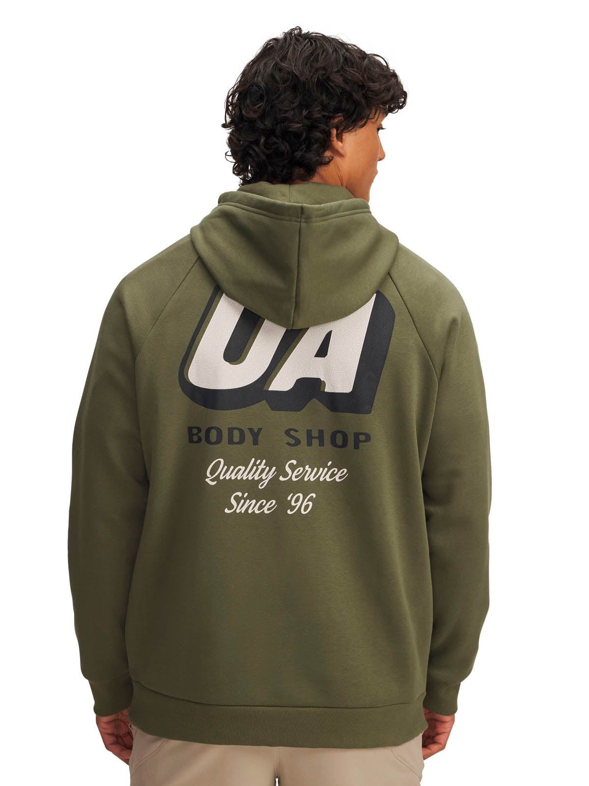 Polerón Lifestyle para hombre Rival Fleece HBR Logo verde Under Armour