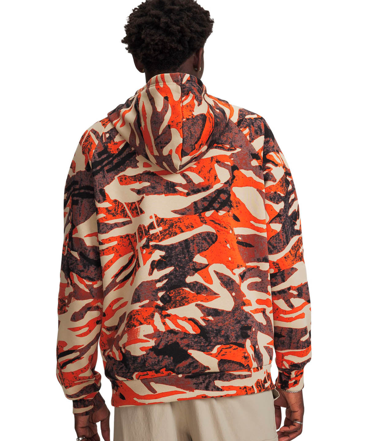Poleron Lifestyle para hombre Rival Fleece Printed naranjo Under Armour